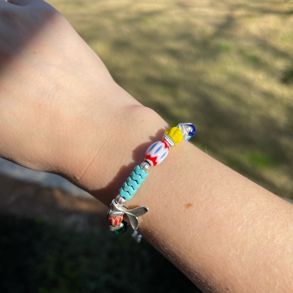 Handmade whale tail bracelet